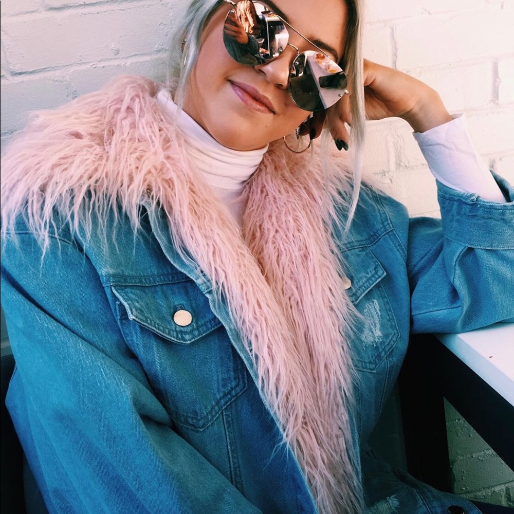 Fur Trim Denim Jacket